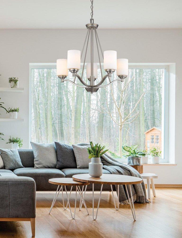 Millennium Lighting Satin Nickel 5-Light Chandelier Ceiling Light 