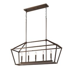 5-Light Island Light in Rubbed Bronze