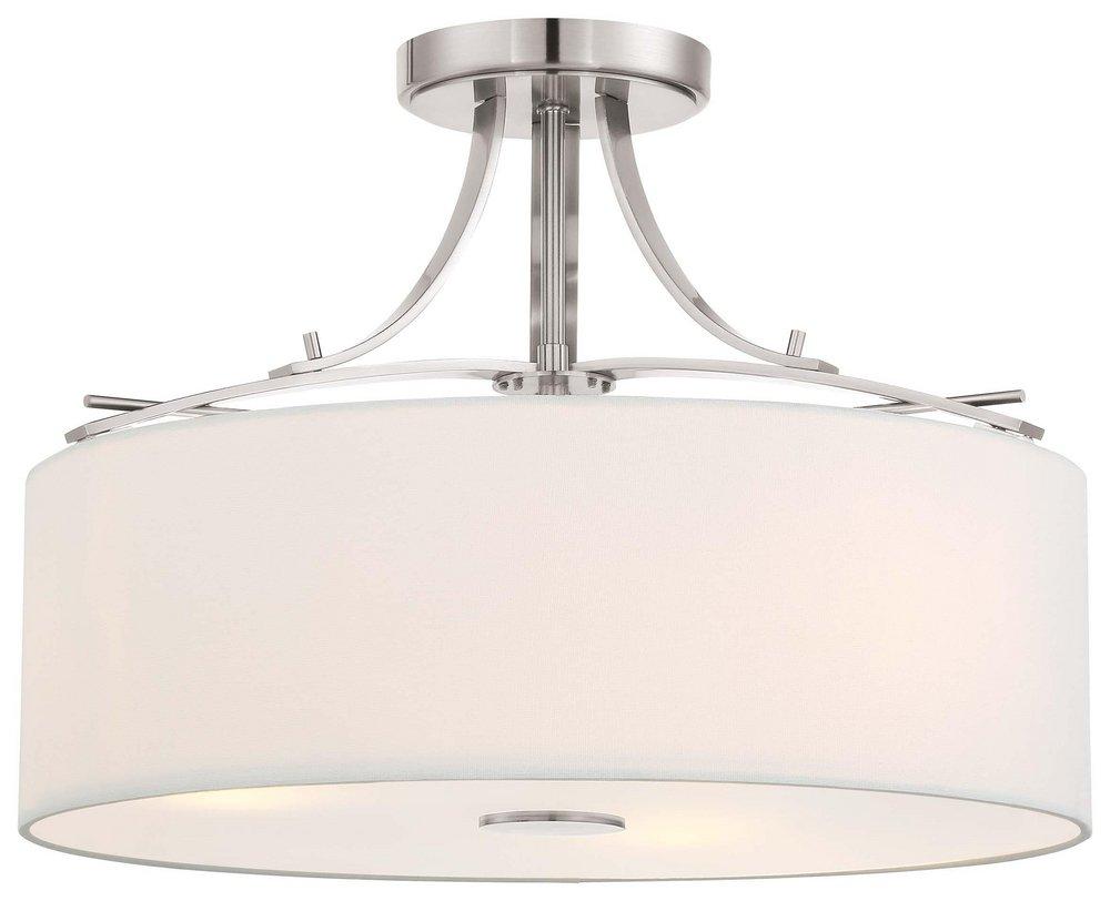 Minka Lavery Brushed Nickel 3-Light Semi-Flush Mount Ceiling Light 