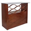 Lumisource Walnut 42-1/2 x 47-1/2 in. Wave Bar 