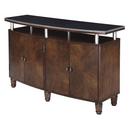 Crestview Collection Walnut 34 x 55-1/2 x 18 in. 4-Curved Door Media Console with Granite Top 