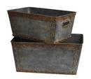 Crestview Collection Galvanized Metal Tub Set of 2 