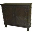 38 x 34-1/2 x 14 in. Cabinet with Nailhead Trim in Antiqued Brown Oak