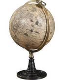 Authentic Models Americas Rosewood/Polished Bronze 21-7/10 x 14-1/2 in. Globe Stand Model 