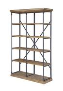 76-3/4 x 48 x 17 in. Metal and Wood Bookshelf
