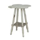 26 x 18 in. Clover Shaped Accent Table in White