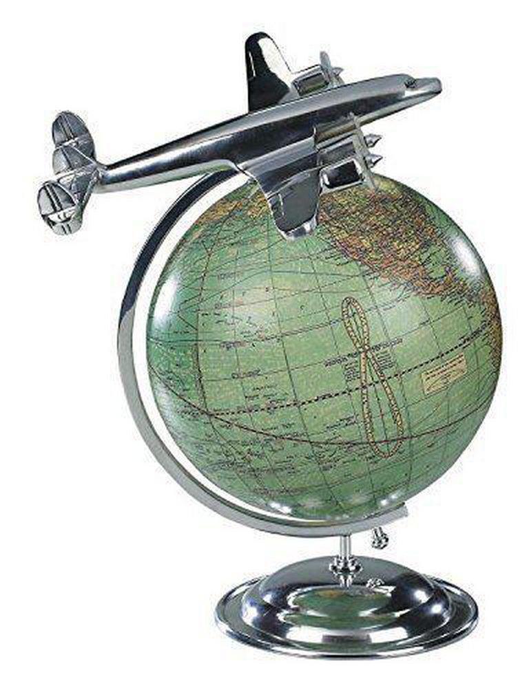 Authentic Models Americas 12-1/5 x 8-7/10 in. Desktop Globe with Airplane 