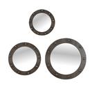Crestview Collection Oil Rubbed Bronze Round Mirror (Less Frame) Set of 3 