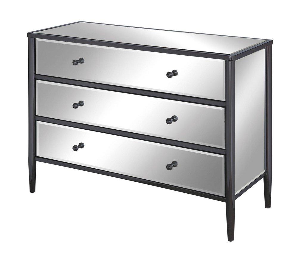 Crestview Collection Black Nickel 31-1/2 x 42 in. 3-Drawer Chest 
