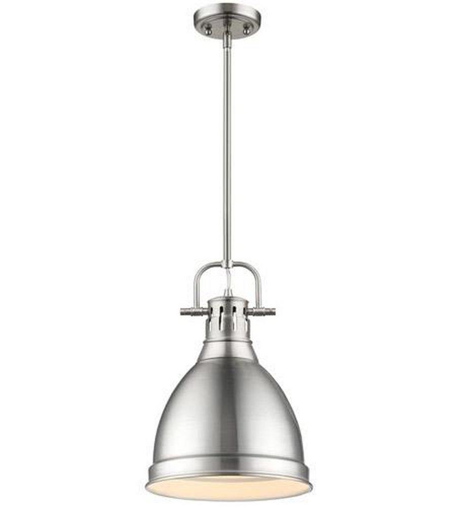 Golden Lighting Pewter 100W 1-Light Mini Pendant with Rod 