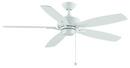 5-Blade Ceiling Fan with 52 in. Blade Span in Matte White