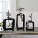 Uttermost Company Black/Polished Aluminum Musical Ensemble Figurine Set of 3 