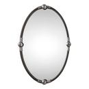 32 x 22 in. Frame Oval Mirror in Rust Black and Burnished Silver