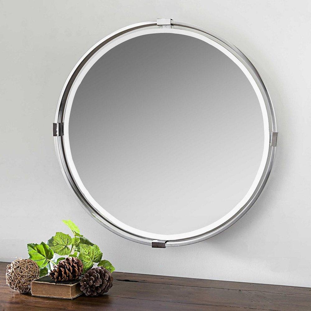 Uttermost Company Polished Nickel 30 x 30 in. Frame Round Mirror 