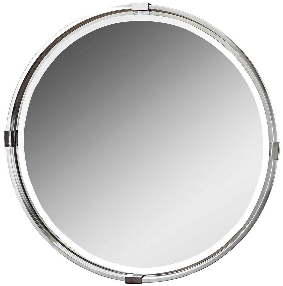 Uttermost Company Polished Nickel 30 x 30 in. Frame Round Mirror 