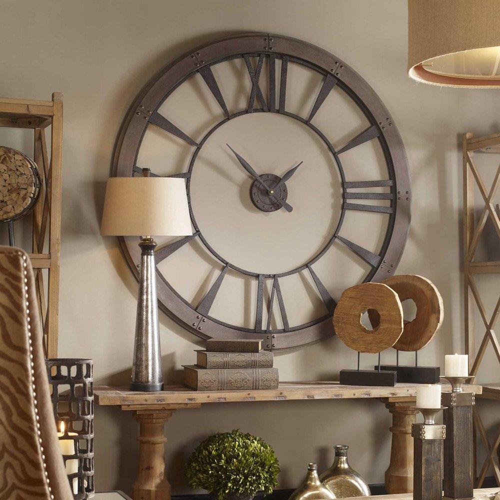 Uttermost Company Rustic Bronze Wall Clock 