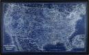37 x 61 in. US Map Blueprint Wall Frame