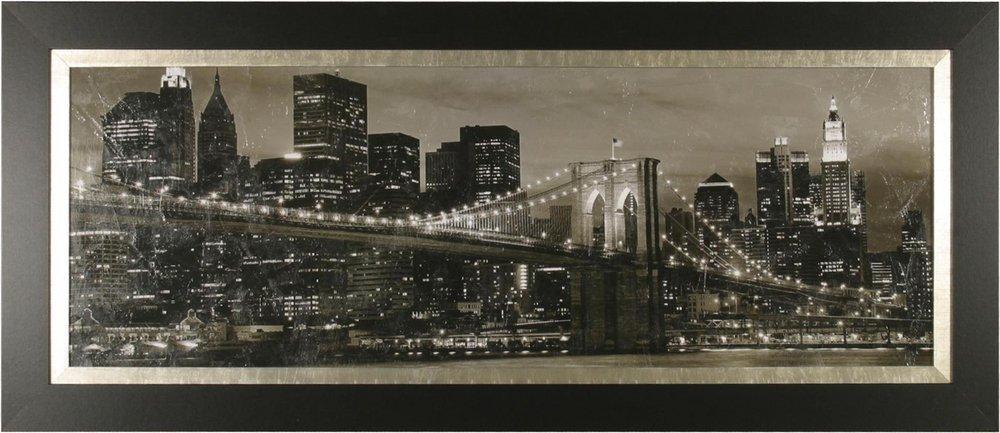 Picture Source Somerset 27 in. Brooklyn Bridge at Night Poster 