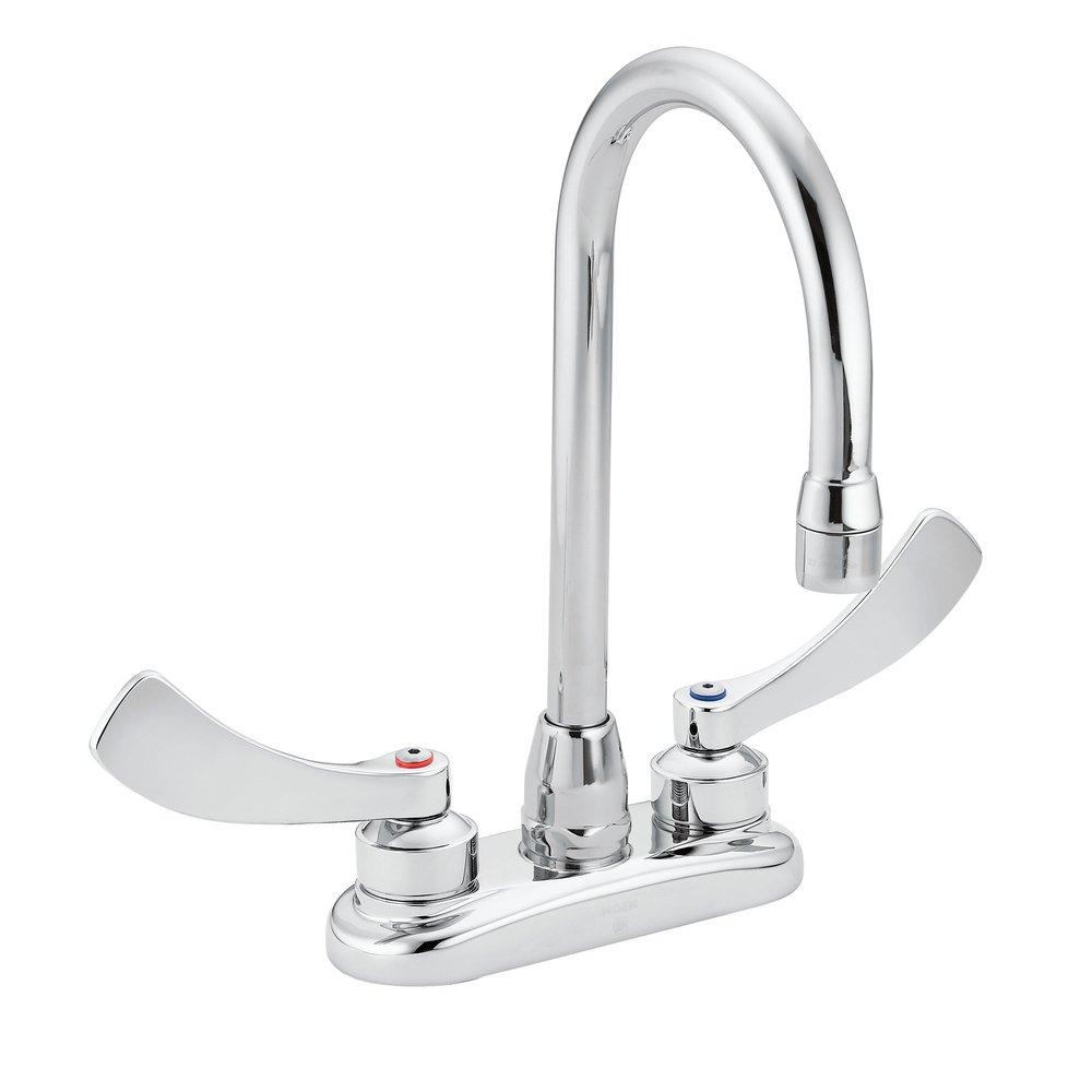 Moen Chrome Two Wristblade Handle Bar Faucet 