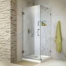 30-3/8 in. Frameless Hinged Shower Enclosure with Clear Tempered Glass in Brushed Nickel