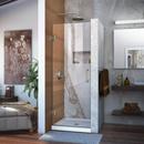 DreamLine Brushed Nickel 27 in. Frameless Hinged Shower Door with Clear Glass 