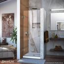 DreamLine Brushed Nickel 29 in. Frameless Hinged Shower Door with Clear Glass 