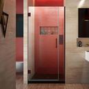 35 in. Frameless Hinged Shower Door with Clear Tempered Glass in Oil Rubbed Bronze