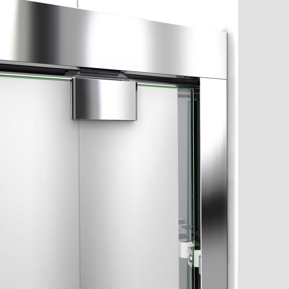 DreamLine Chrome 54 in. Frameless Bypass Sliding Shower Door with Clear Glass 