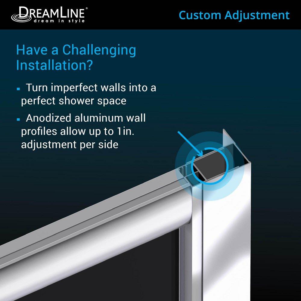 DreamLine Chrome 36-3/8 in. Frameless Sliding Shower Enclosure with Clear Glass 