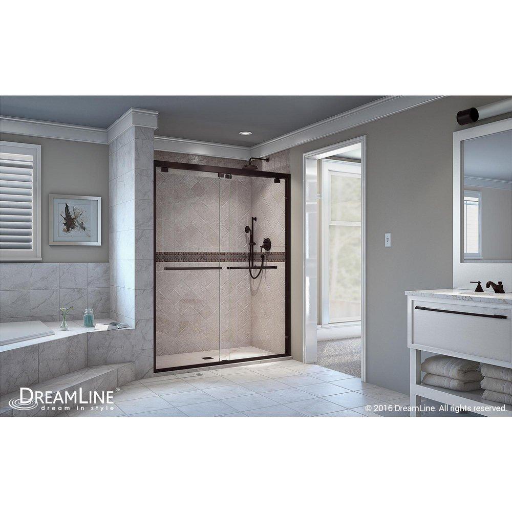 DreamLine Oil Rubbed Bronze 54 in. Frameless Bypass Sliding Shower Door with Clear Glass 