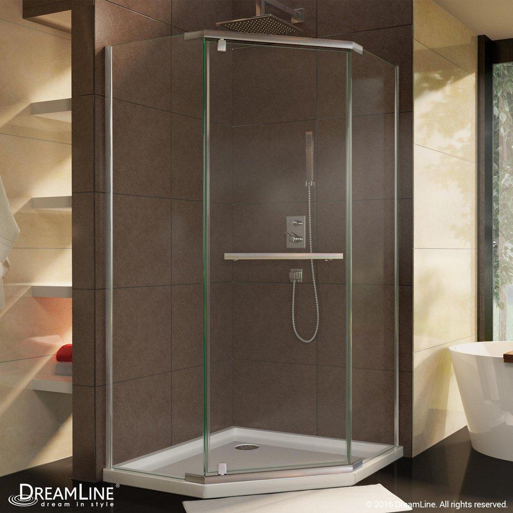 DreamLine Brushed Nickel 40-1/8 in. Frameless Pivot Shower Enclosure with Tempered Glass 