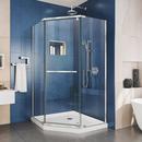 40-1/8 in. Frameless Pivot Shower Enclosure with Tempered Glass in Polished Chrome