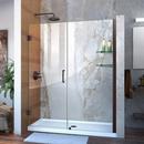 59 in. Frameless Hinged Shower Door with Tempered Glass in Oil Rubbed Bronze