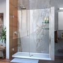 59 in. Frameless Hinged Shower Door with Tempered Glass in Polished Chrome