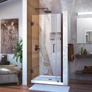 35 in. Frameless Hinged Shower Door with Clear Glass in Oil Rubbed Bronze
