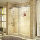 60 in. Frameless Sliding Shower Door with Clear Glass in Brushed Nickel