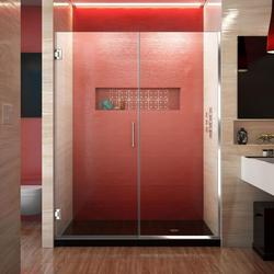58-1/2 in. Frameless Hinged Shower Door with Clear Tempered Glass in Polished Chrome