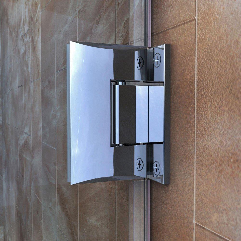 DreamLine Chrome 58-1/2 in. Frameless Hinged Shower Door with Clear Tempered Glass 