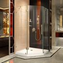34-5/16 in. Frameless Hinged Shower Enclosure with Tempered Glass in Brushed Nickel