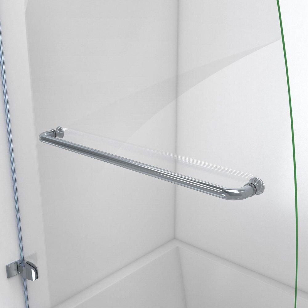 DreamLine Chrome 34 in. Frameless Hinged Tub and Shower Door with Clear Tempered Glass 