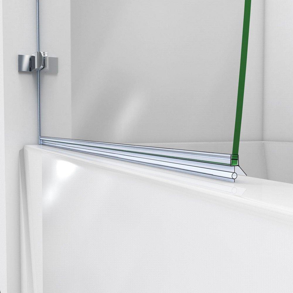 DreamLine Chrome 34 in. Frameless Hinged Tub and Shower Door with Clear Tempered Glass 