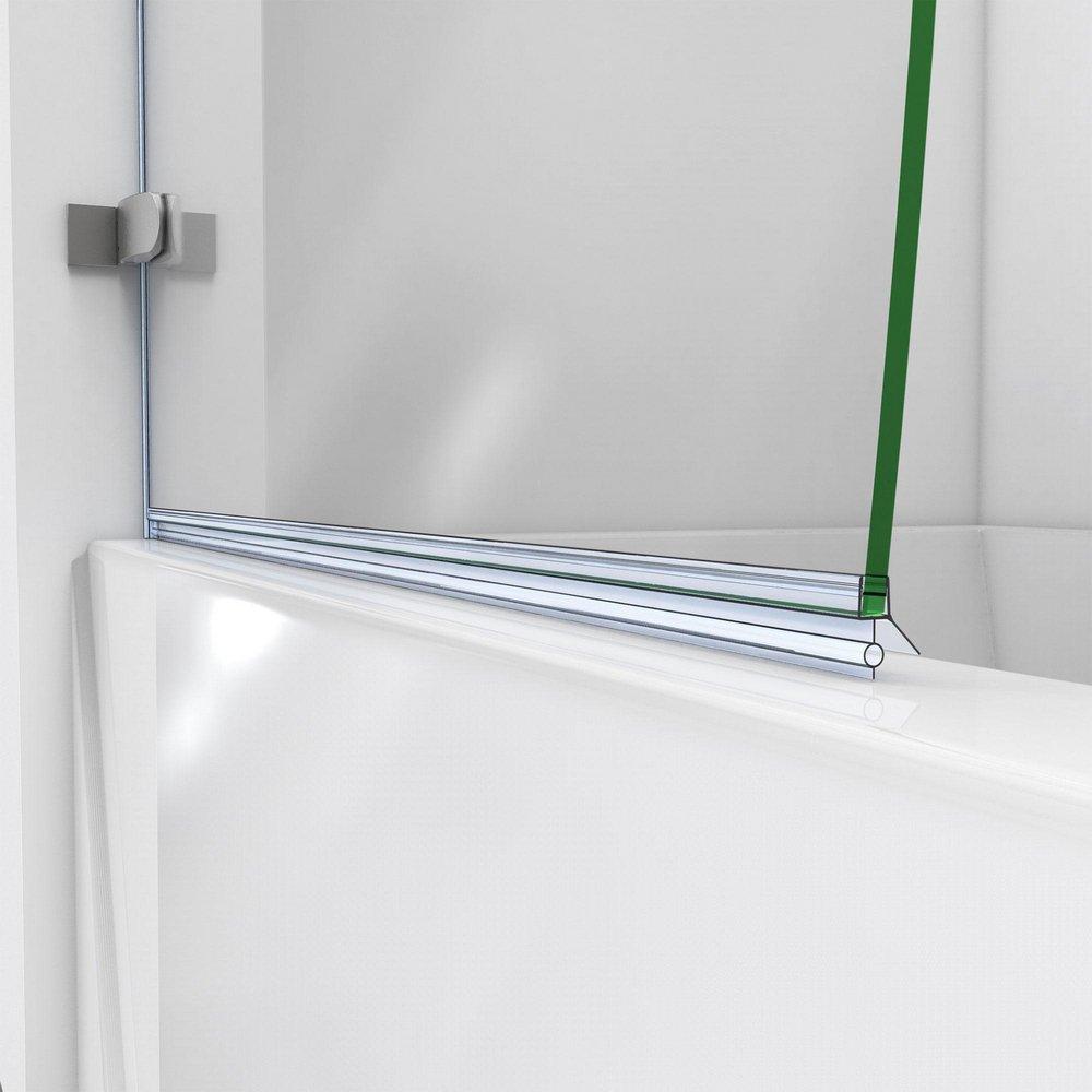 DreamLine Brushed Nickel 34 in. Frameless Hinged Tub and Shower Door with Clear Tempered Glass 