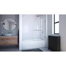 DreamLine Brushed Nickel 34 in. Frameless Hinged Tub and Shower Door with Clear Tempered Glass 