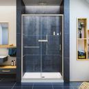48 in. Frameless Sliding Shower Door with Clear Glass in Brushed Nickel