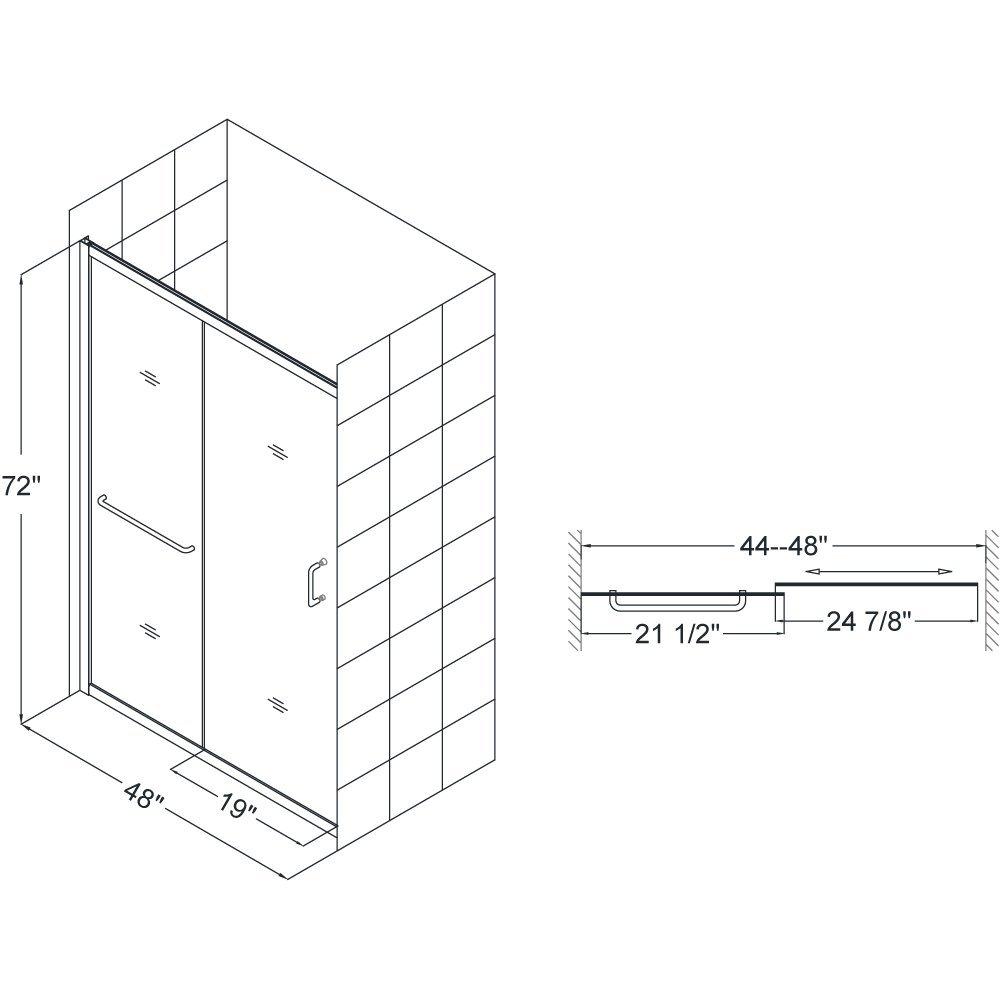 DreamLine Brushed Nickel 48 in. Frameless Sliding Shower Door with Clear Glass 