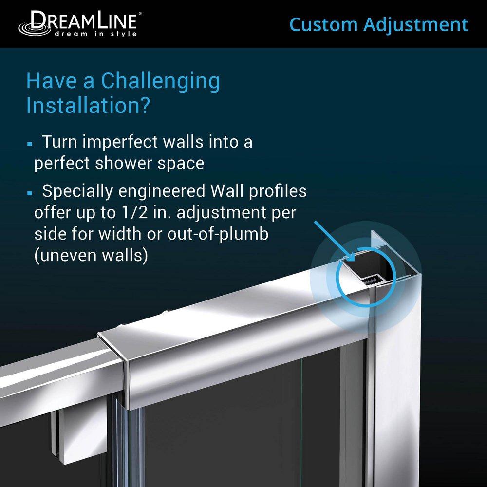DreamLine Chrome 36 in. Frameless Pivot Shower Door with Clear Tempered Glass 