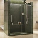 60 in. Frameless Sliding Shower Door with Clear Tempered Glass in Brushed Stainless Steel
