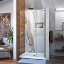 DreamLine Brushed Nickel 40 in. Frameless Hinged Shower Door with Clear Glass 