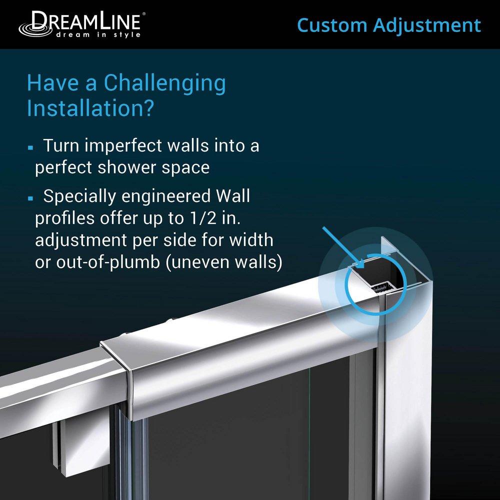 DreamLine Chrome 60 in. Frameless Pivot Shower Door with Clear Tempered Glass 