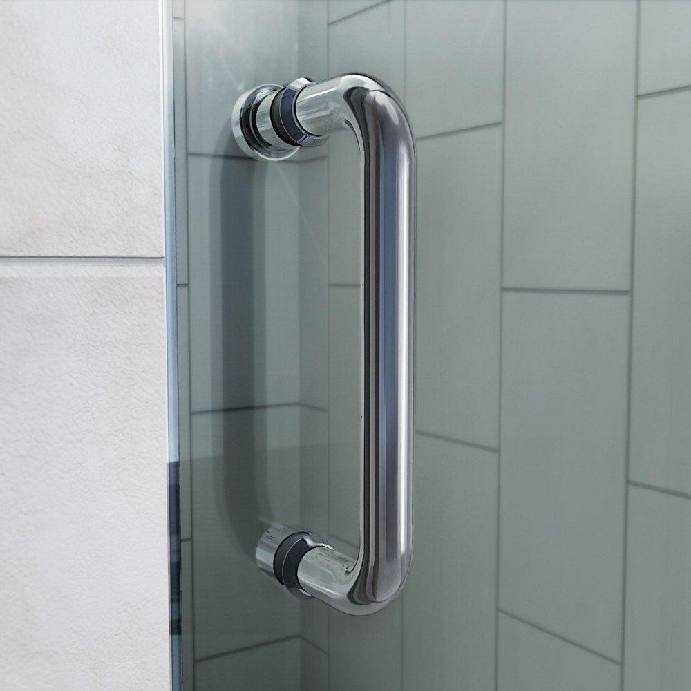 DreamLine Chrome 60 in. Frameless Pivot Shower Door with Clear Tempered Glass 